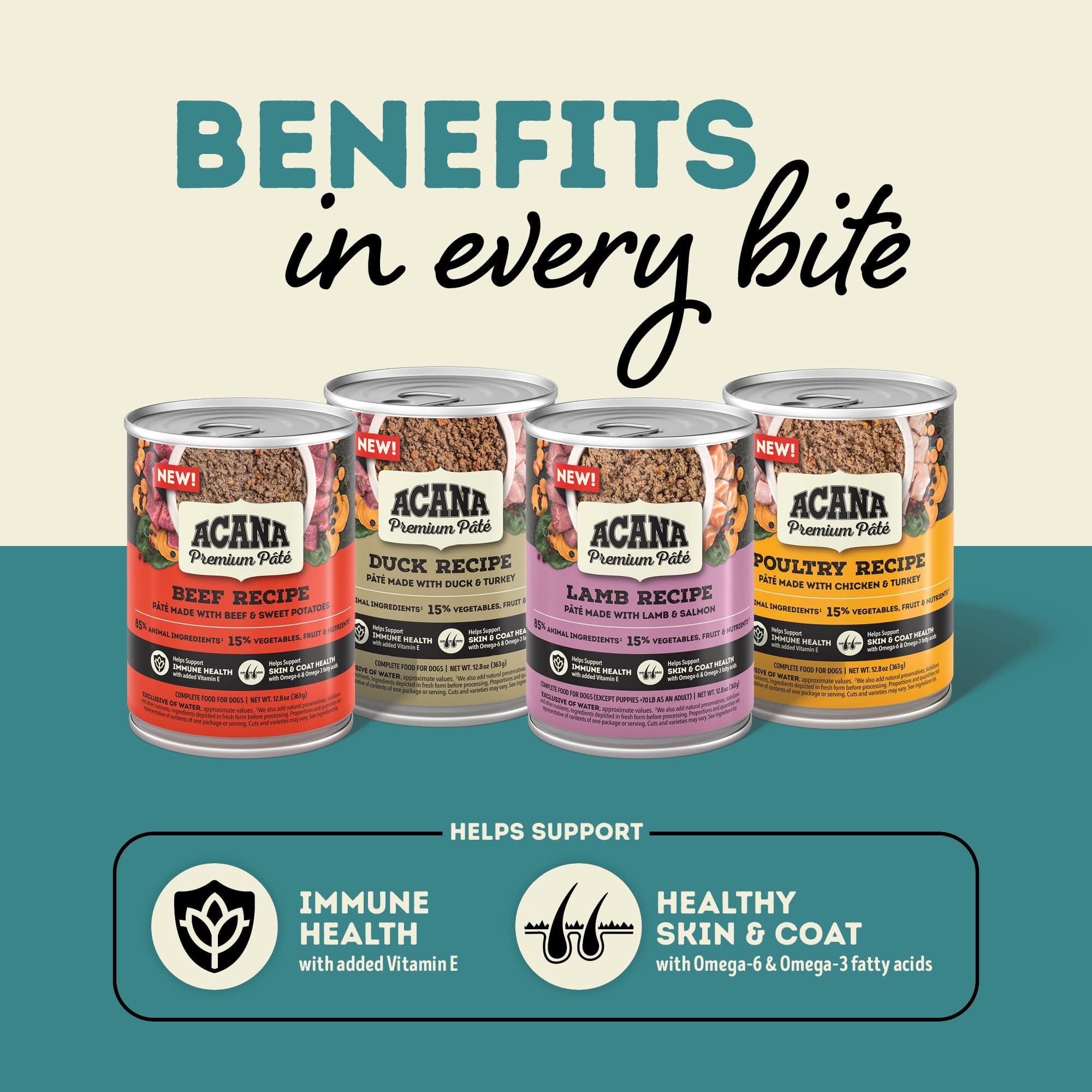 ACANA ingrédients patate douce et carotte illustrant fibres et vitamines