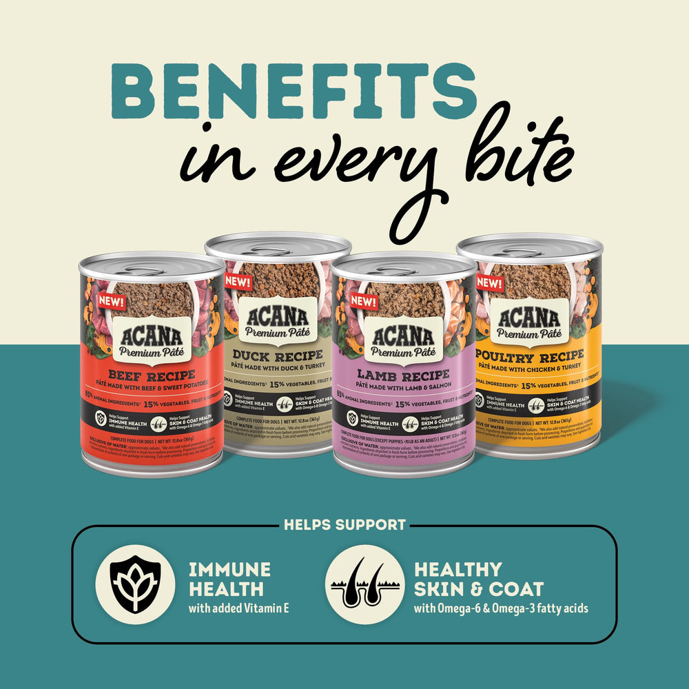 ACANA ingrédients patate douce et carotte illustrant fibres et vitamines