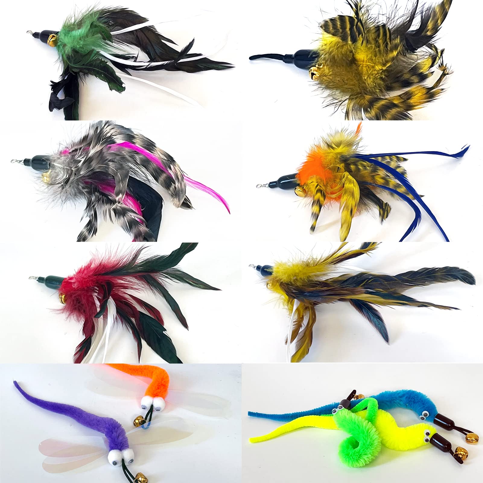 Détail des plumes AcceLeah colorées apportant stimulation tactile et visuelle