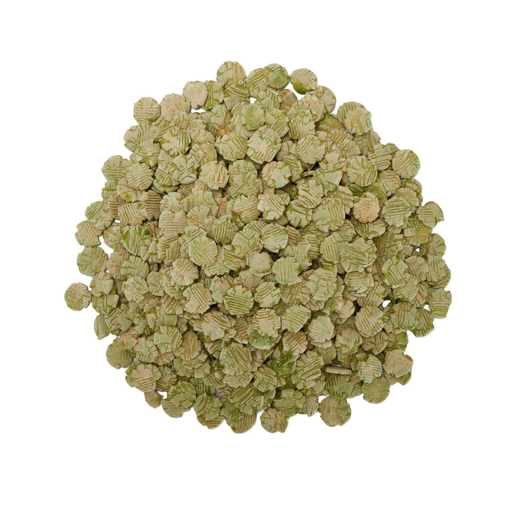 Accretion gros plan flocons de pois révèle texture croquante bénéfique