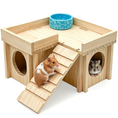 Acsist maisonnette face avant montrant abri sécurisé pour hamster