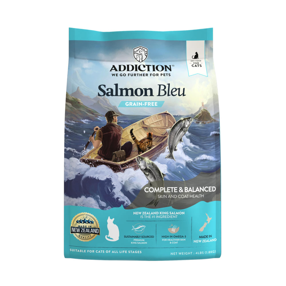 Addiction emballage avant montrant la recette saumon et bénéfice digestif