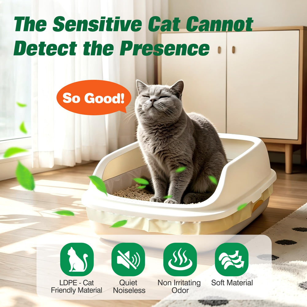 ADDPETS scène de vie avec chat utilisant le bac, confort et silence