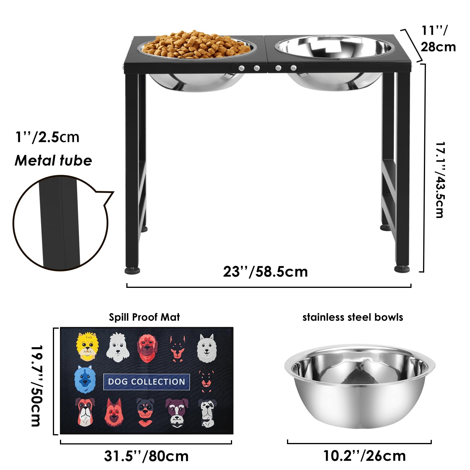 ADENGL chien de grande taille mange confortablement grâce à la hauteur