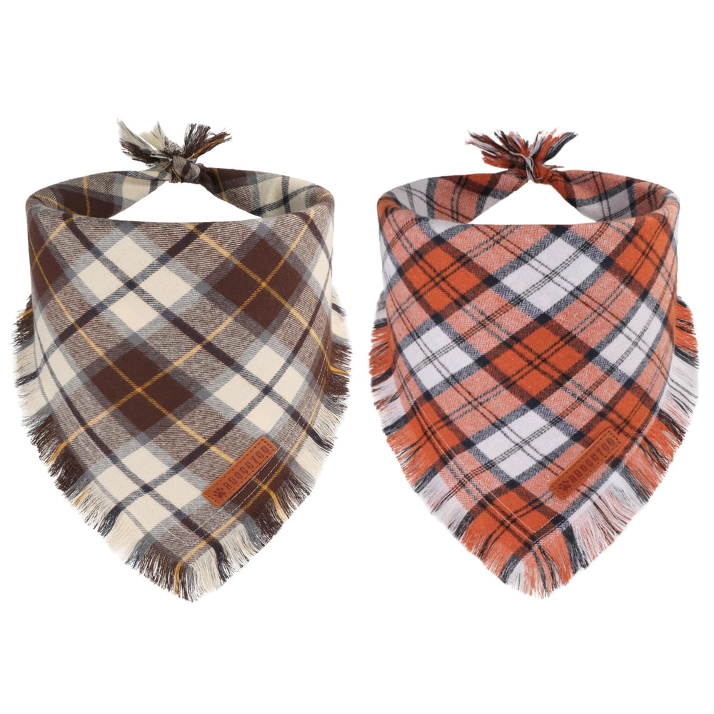 ADOGGYGO bandana avant pli montrant motif carreaux et coupe, apporte style