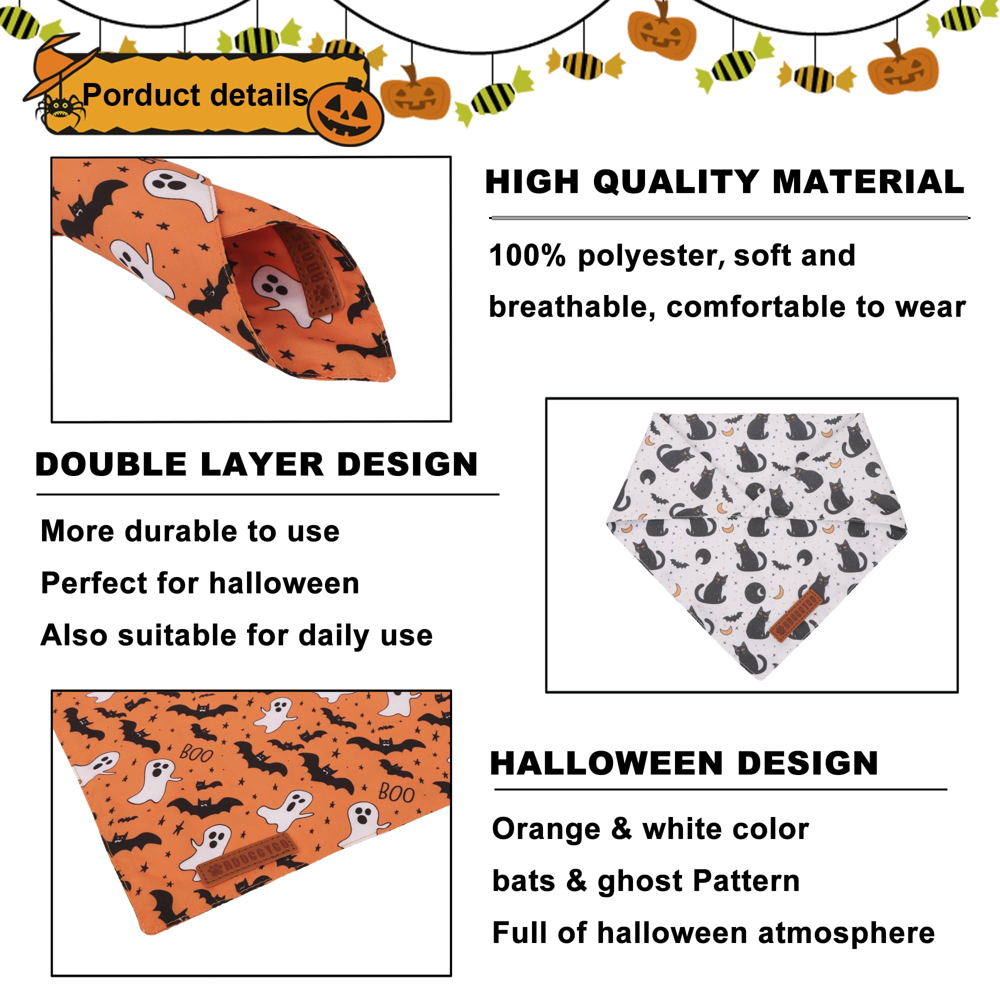 ADOGGYGO bandana à côté d'une règle, montre taille ajustable