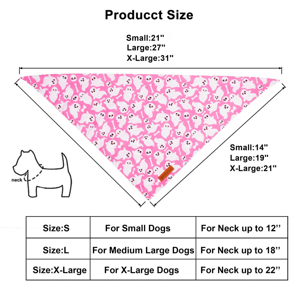 ADOGGYGO bandanas posés à côté d'un mètre montrant variantes de tailles