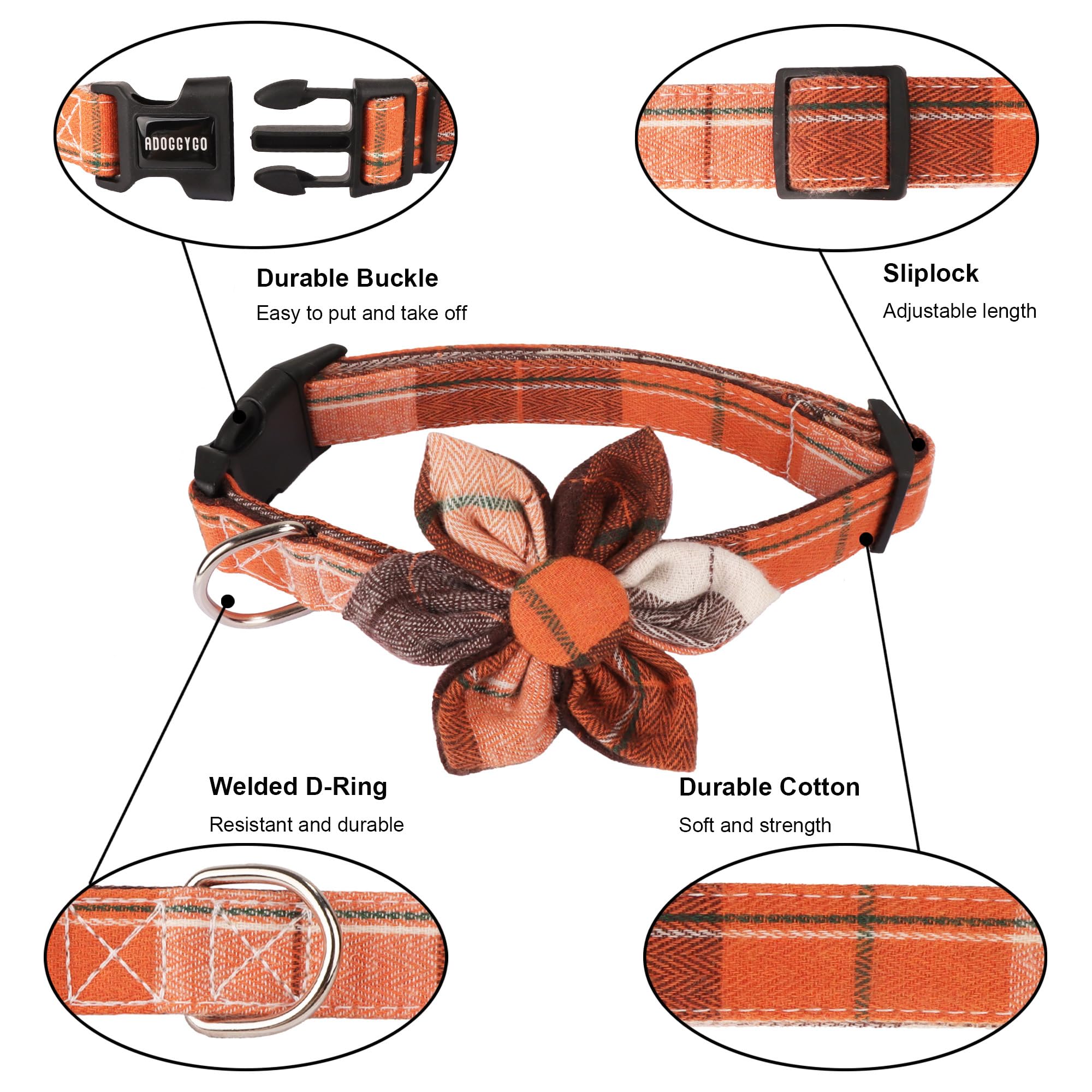 ADOGGYGO boucle et anneau inox détail, attache sûre et durable