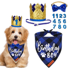ADOGGYGO ensemble devant montrant bandana, couronne et nœud pour photos festives