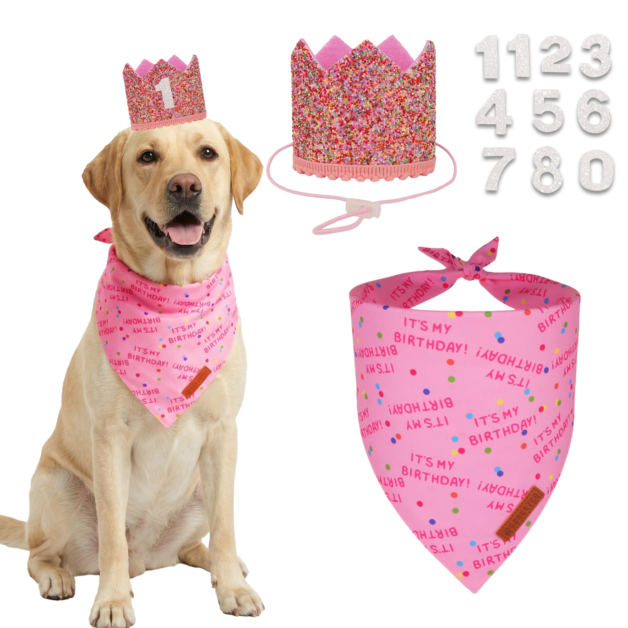 ADOGGYGO face du set bandana et couronne, look festif instantané