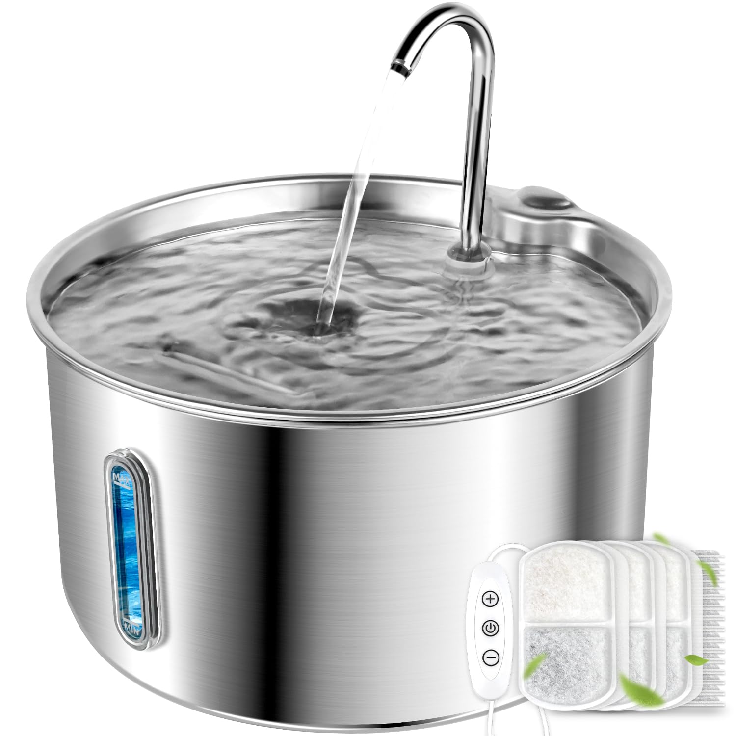 Adorabby fontaine vue frontale, capacité 4L pratique pour plusieurs animaux