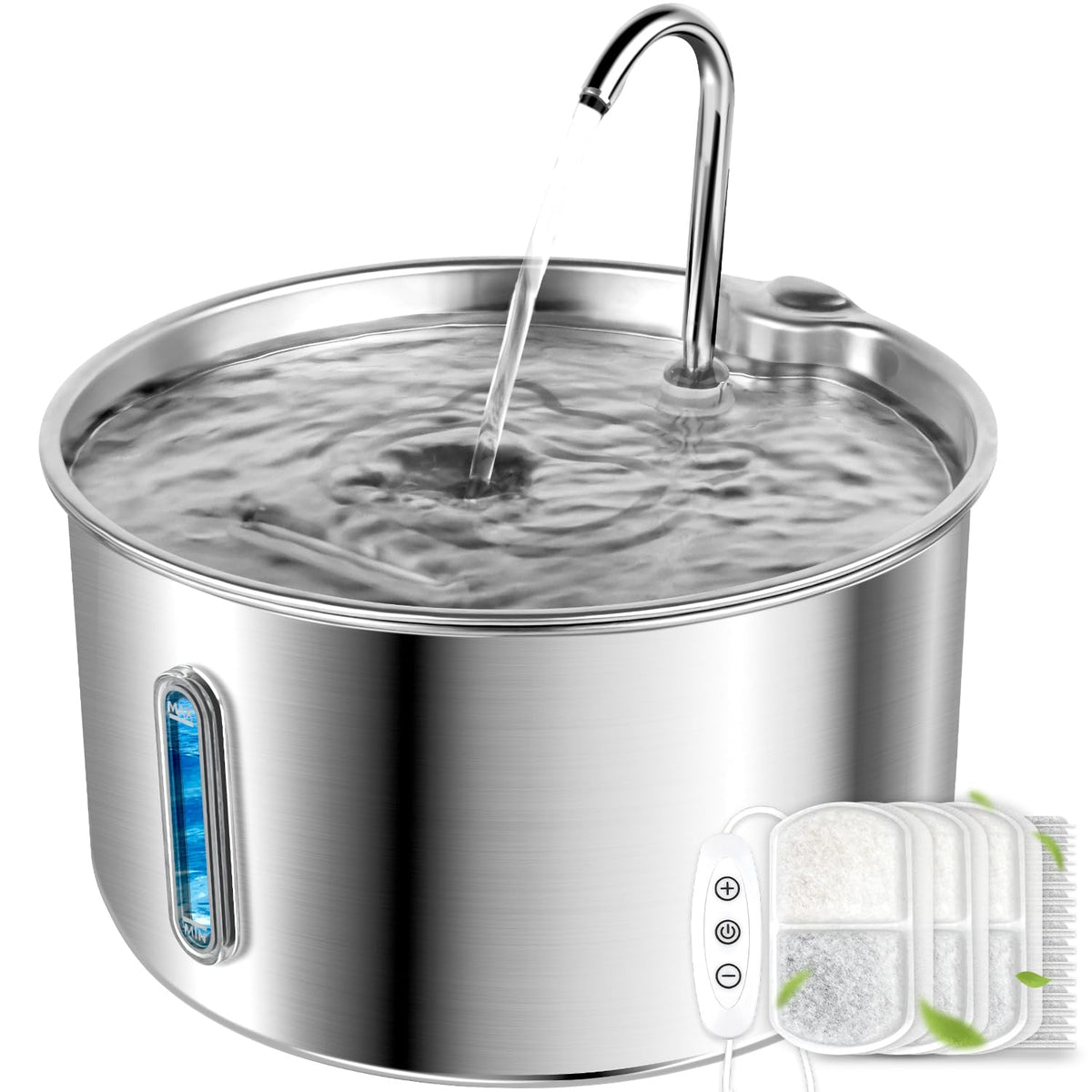 Adorabby fontaine vue frontale, capacité 4L pratique pour plusieurs animaux