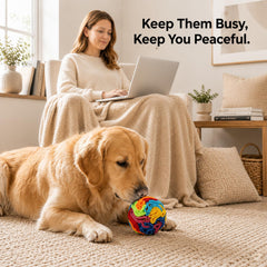 Adorepaw jouet en usage avec chien concentré pour enrichissement mental