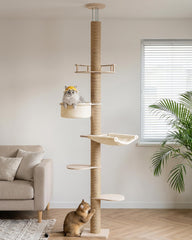 Aechonow arbre à chat 9ft vue avant stable pour grands chats