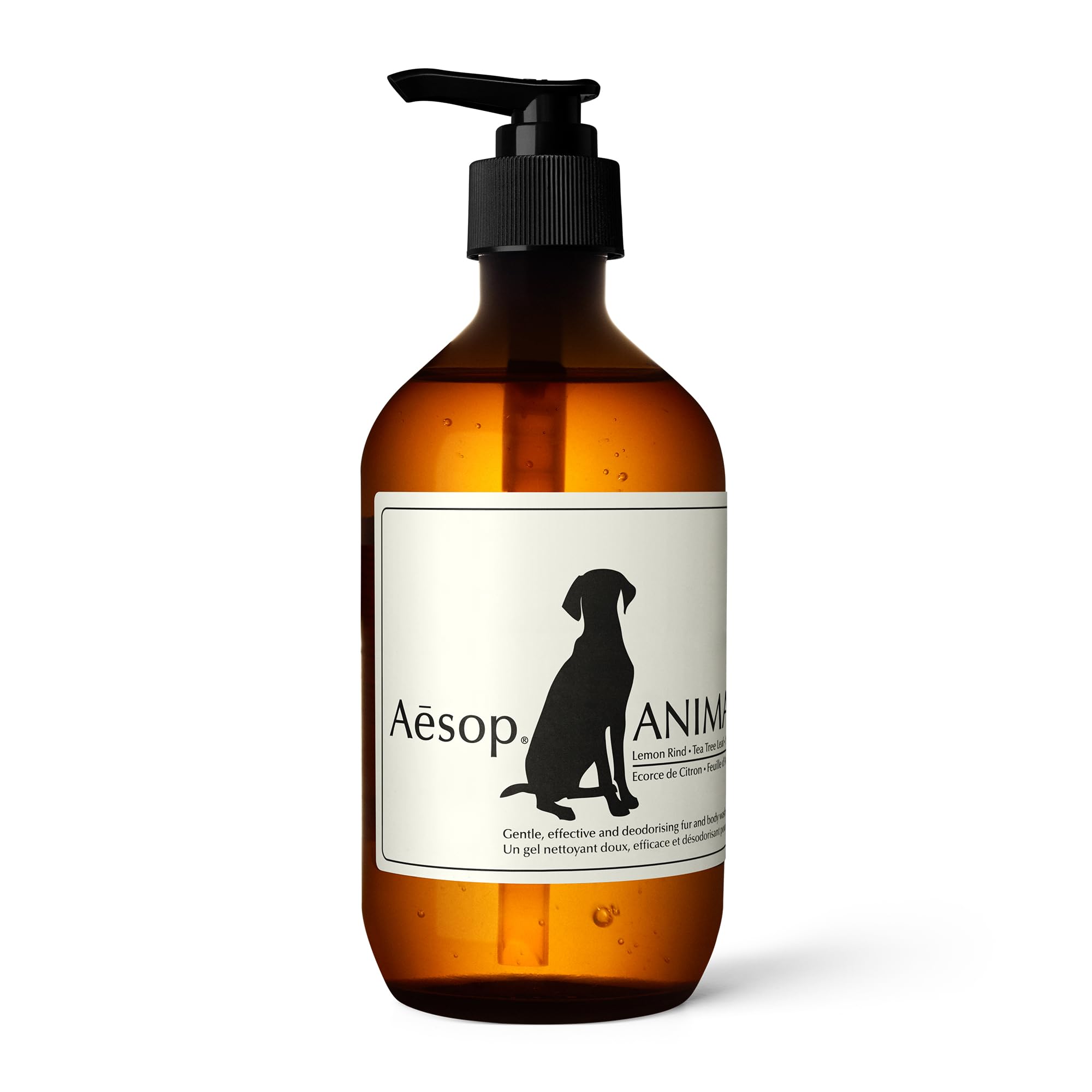 Aesop flacon avant montrant l’étiquette claire et l’emballage recyclé