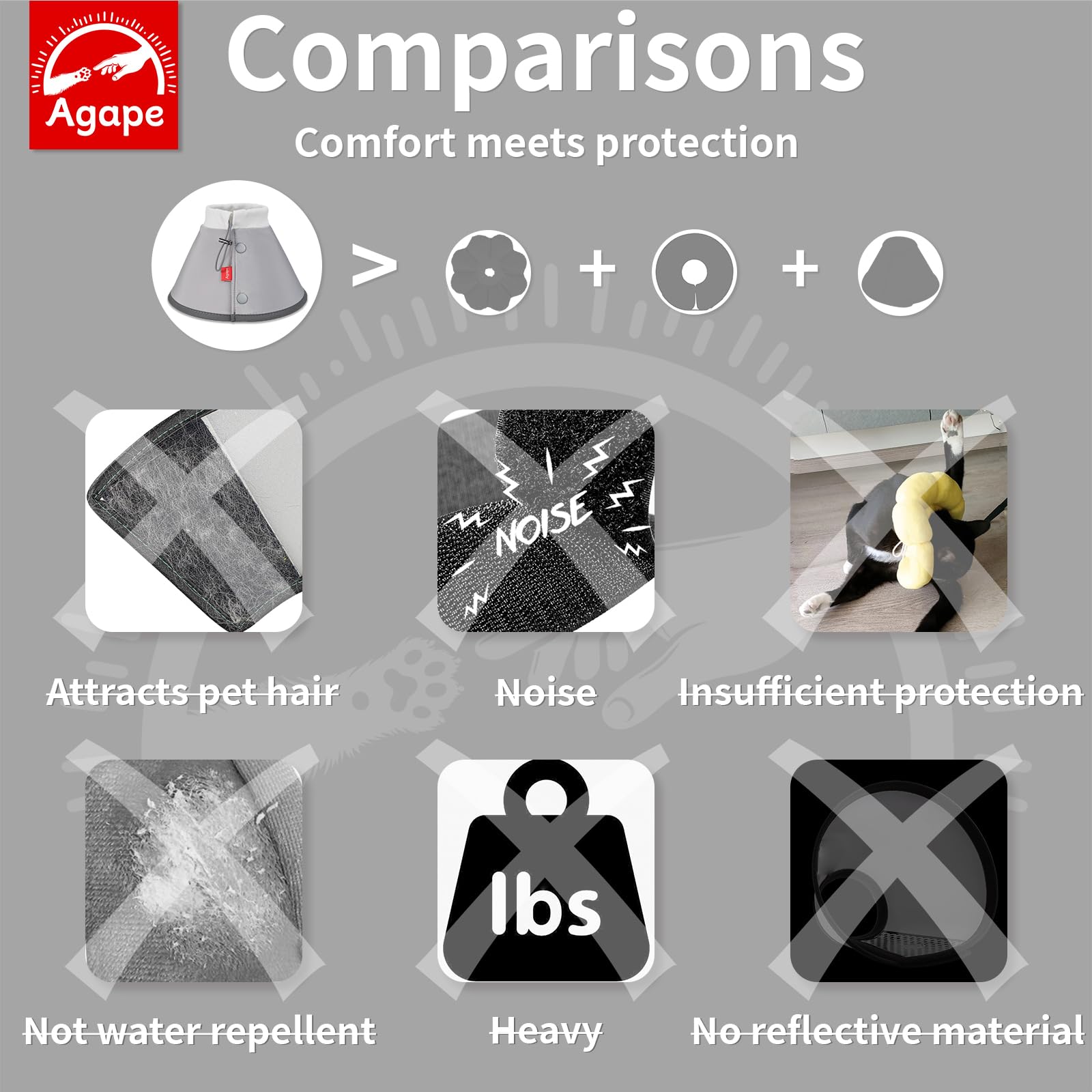 Agape comparaison d'échelle montrant taille pour petits chiens