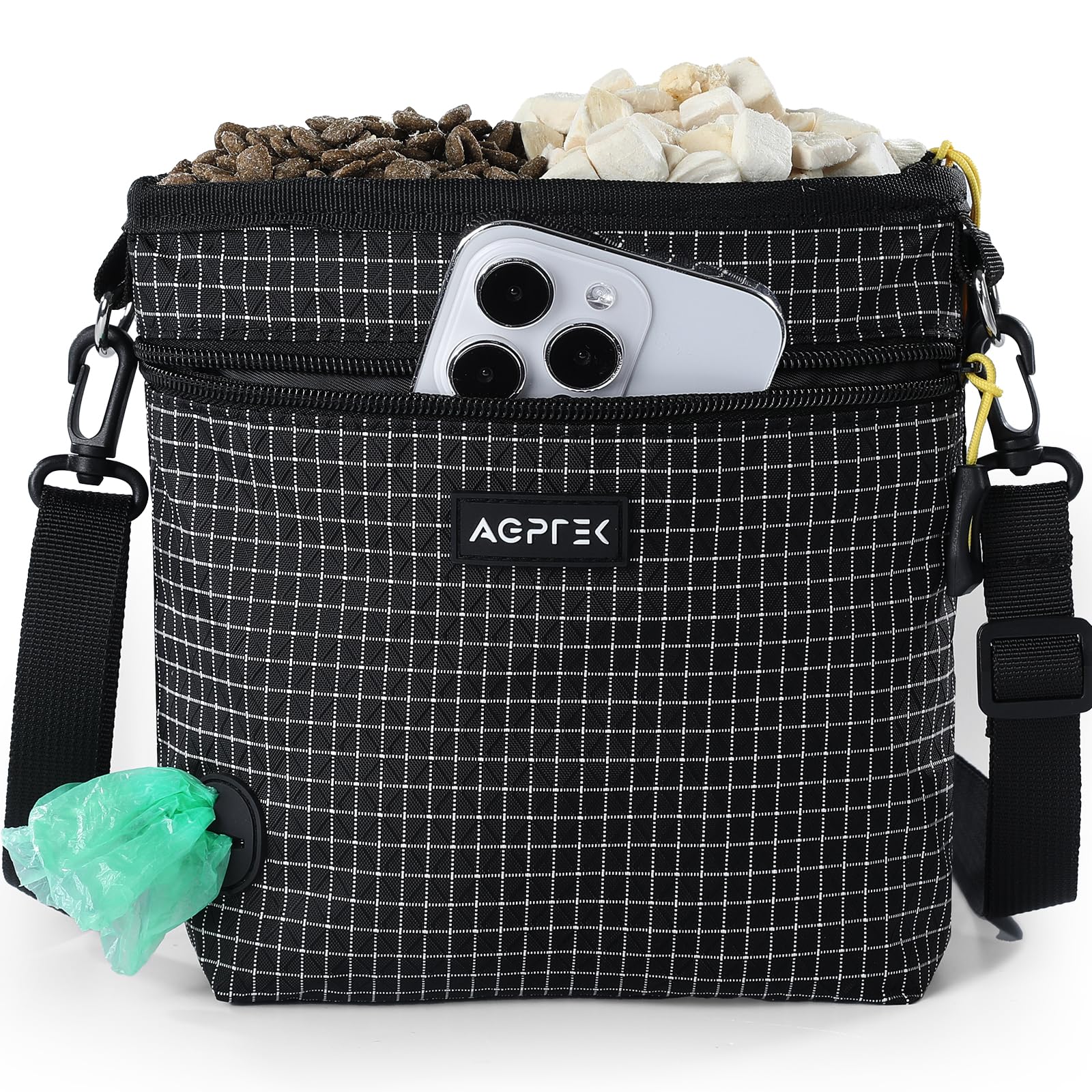 AGPTEK pochette face avant montrant grande ouverture pratique
