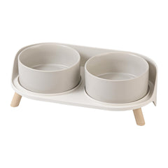 AHX gamelle double grise vue frontale, design stable et propre