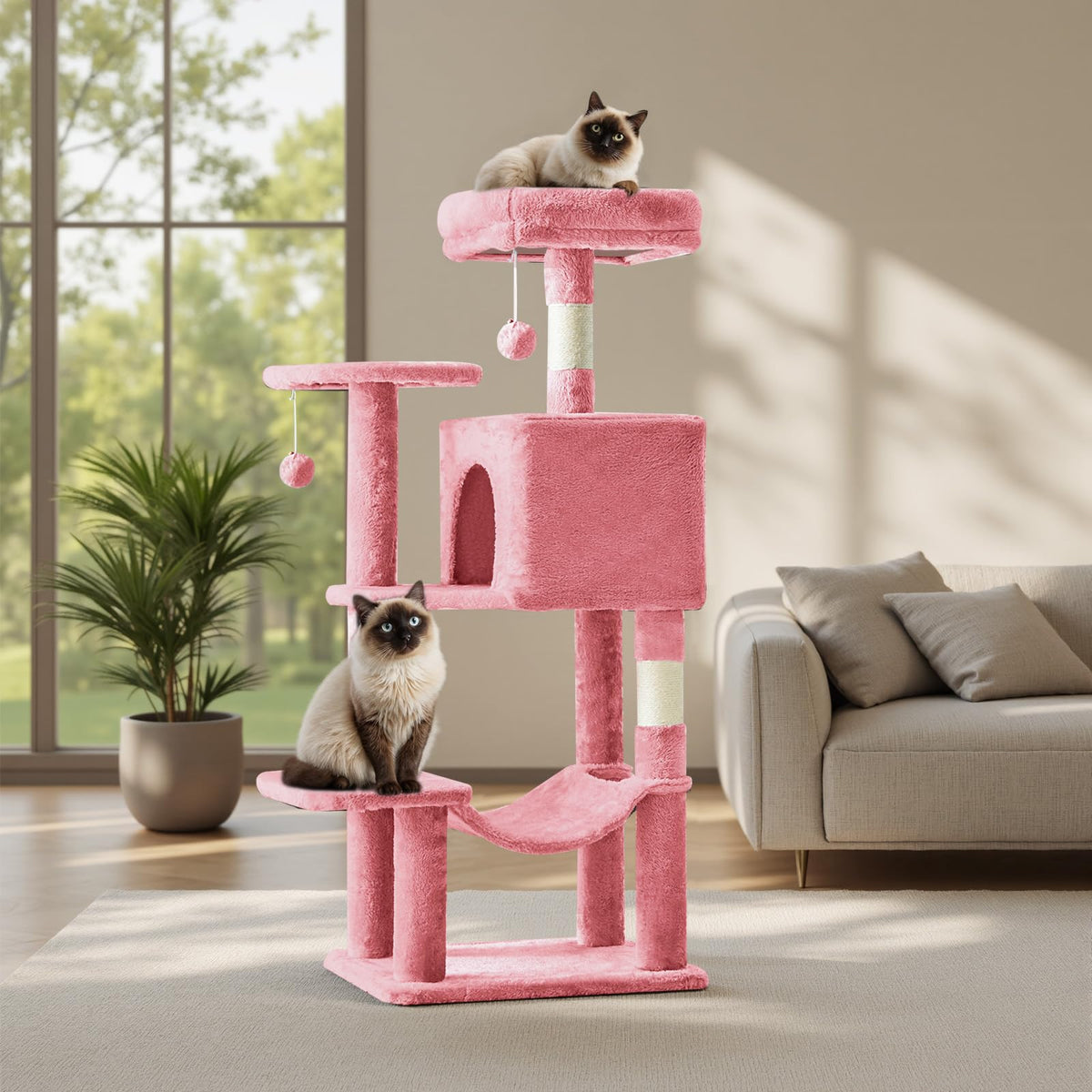 Aidoly arbre à chat face avant montrant stabilité et design compact