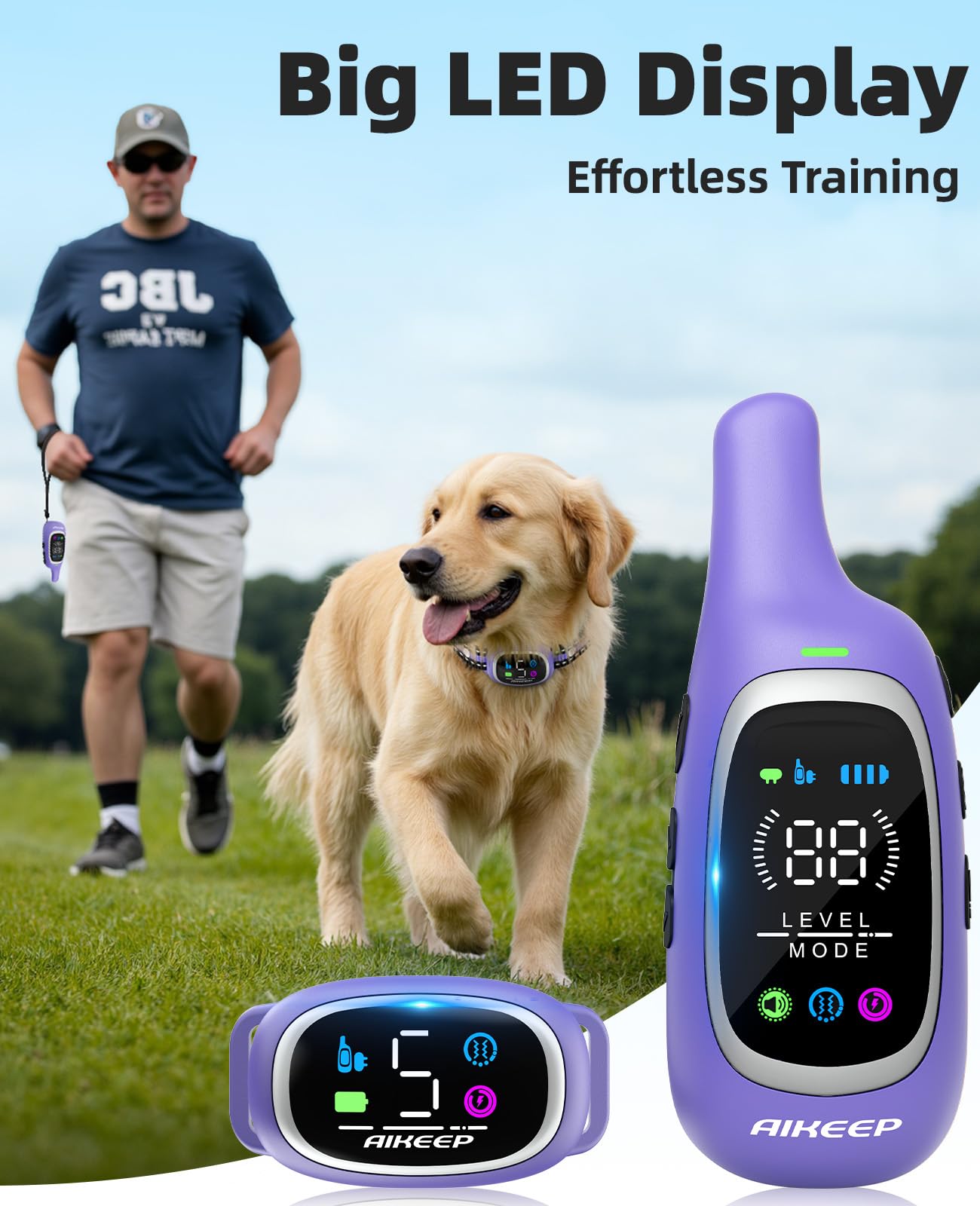 AIKEEP comparaison taille sur chien indiquant ajustement pour différentes races