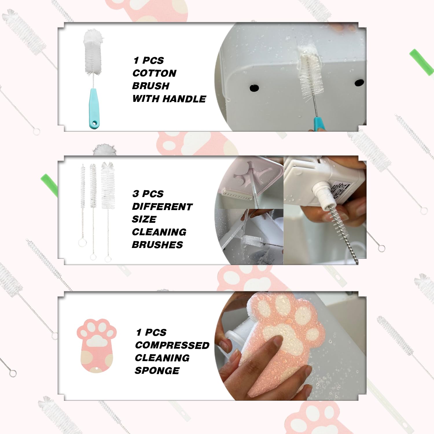 AIMAOGOU gros plan des poils de brosse pour atteindre les recoins difficiles