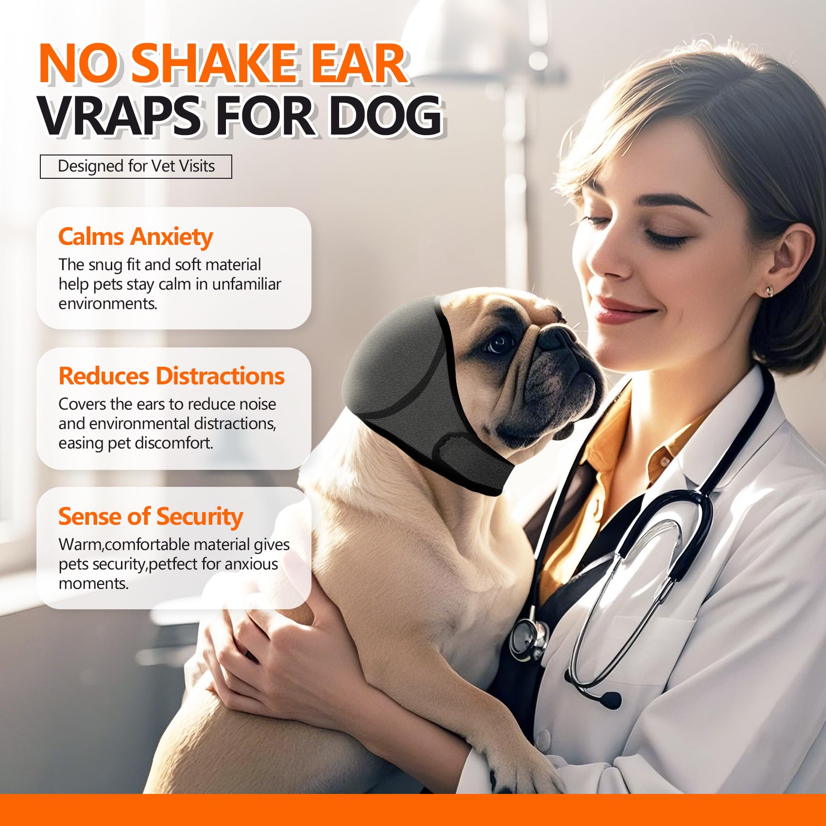 Aimosheng snood sur chien en bain pour oreilles sèches et confort