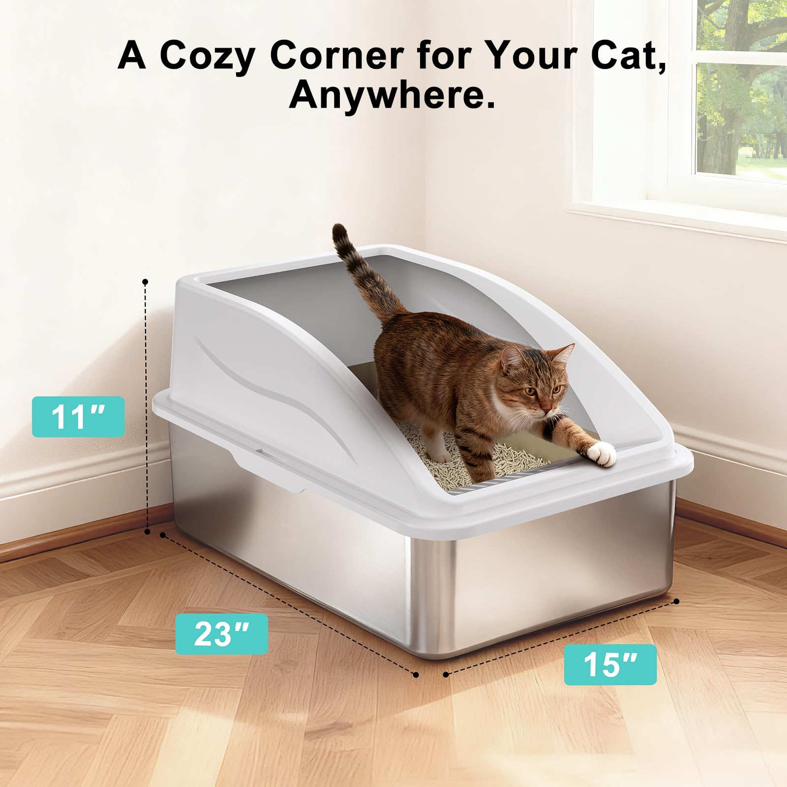 AIPERRO comparaison taille avec chat montrant dimensions XL confortables