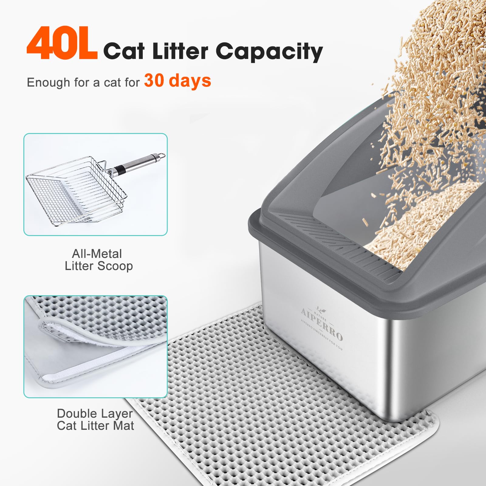AIPERRO comparaison échelle montrant dimensions XXL pour grands chats