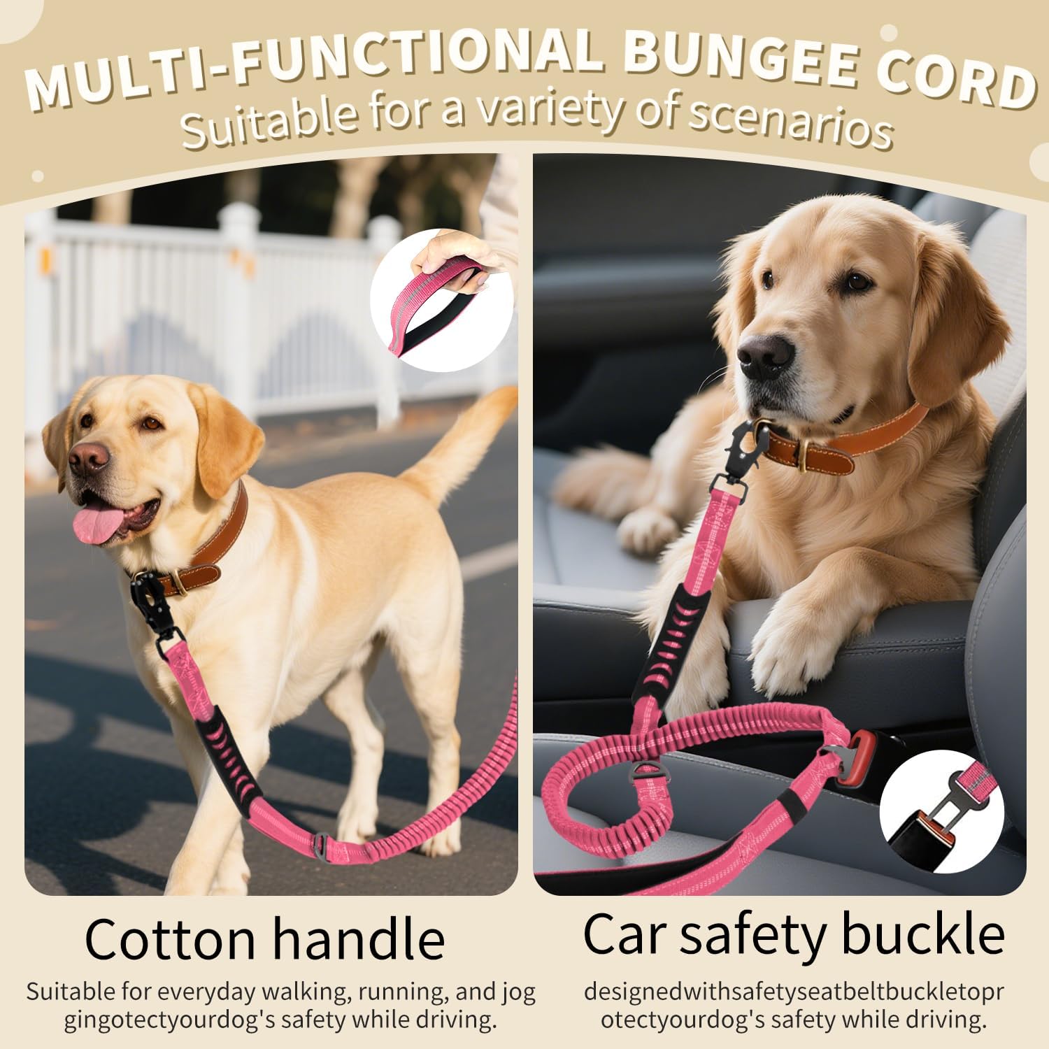 AIRUIDOG boucle ceinture pour fixer le chien en voiture rapidement