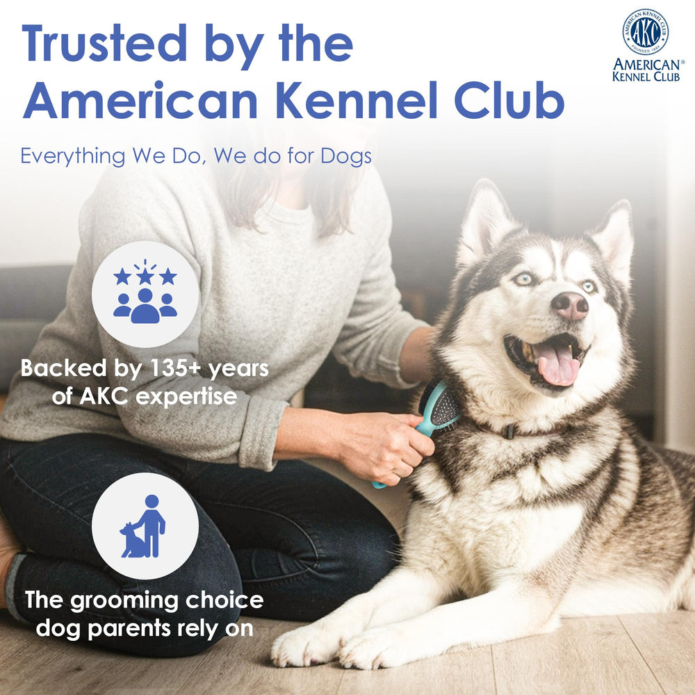 American Kennel Club brosse à côté d’un mètre pour comparaison de taille et facilité d’usage