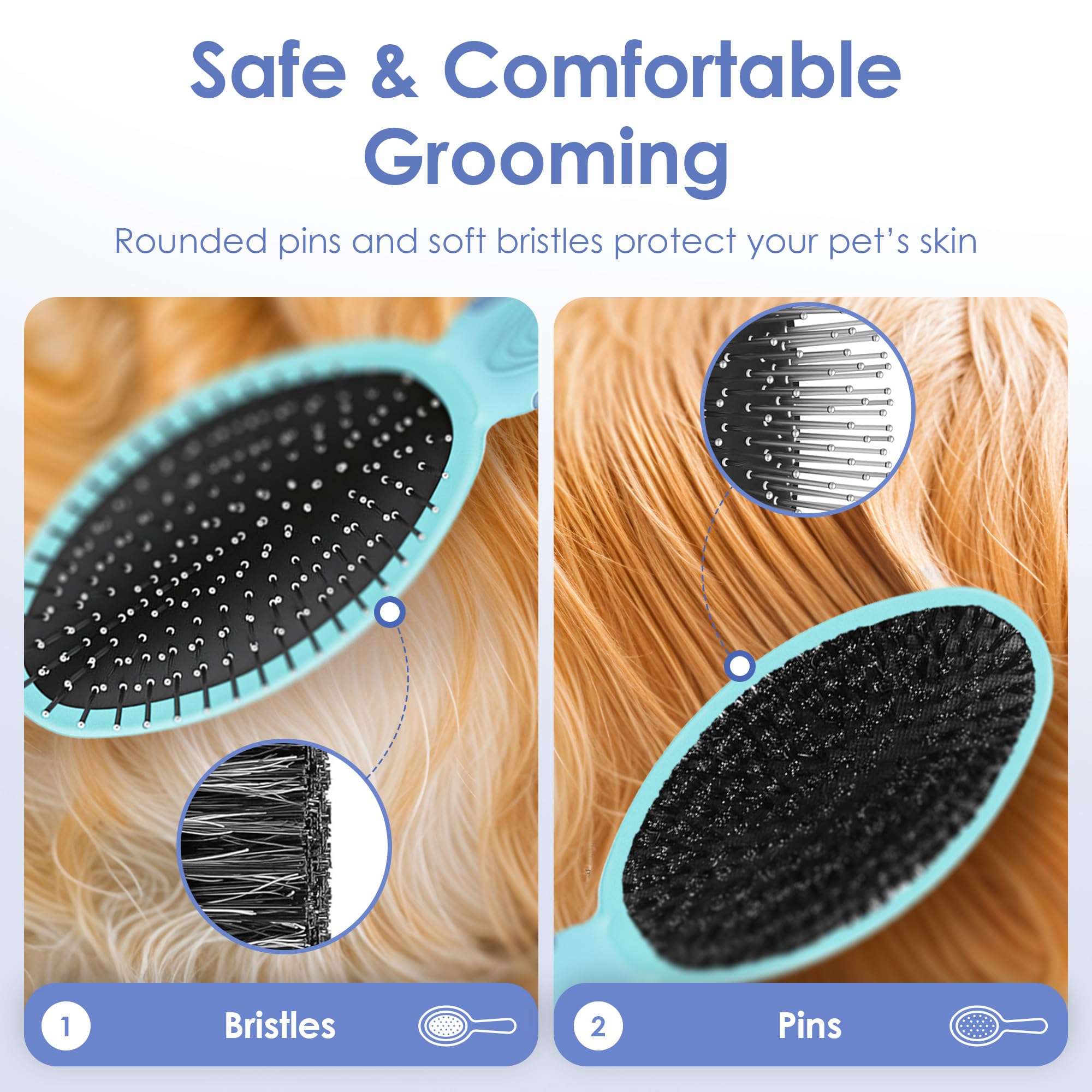 American Kennel Club brosse tenue en main humide pour une prise antidérapante et contrôle