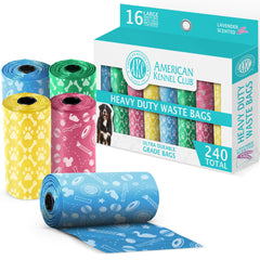 Emballage AKC montrant 240 sacs et couleurs assorties pour stocker facilement