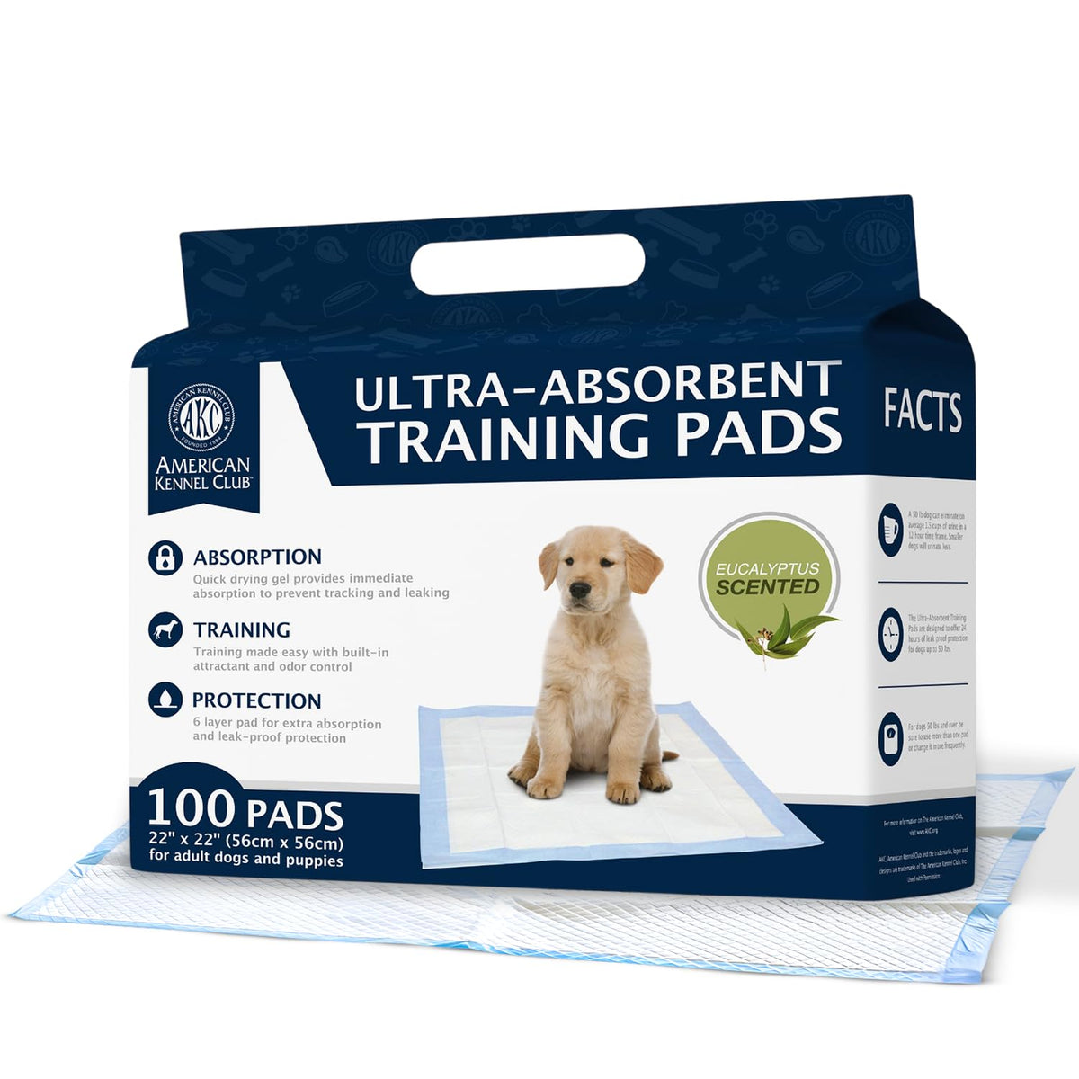 American Kennel Club - emballage frontal des tapis pour entraînement, protection pratique