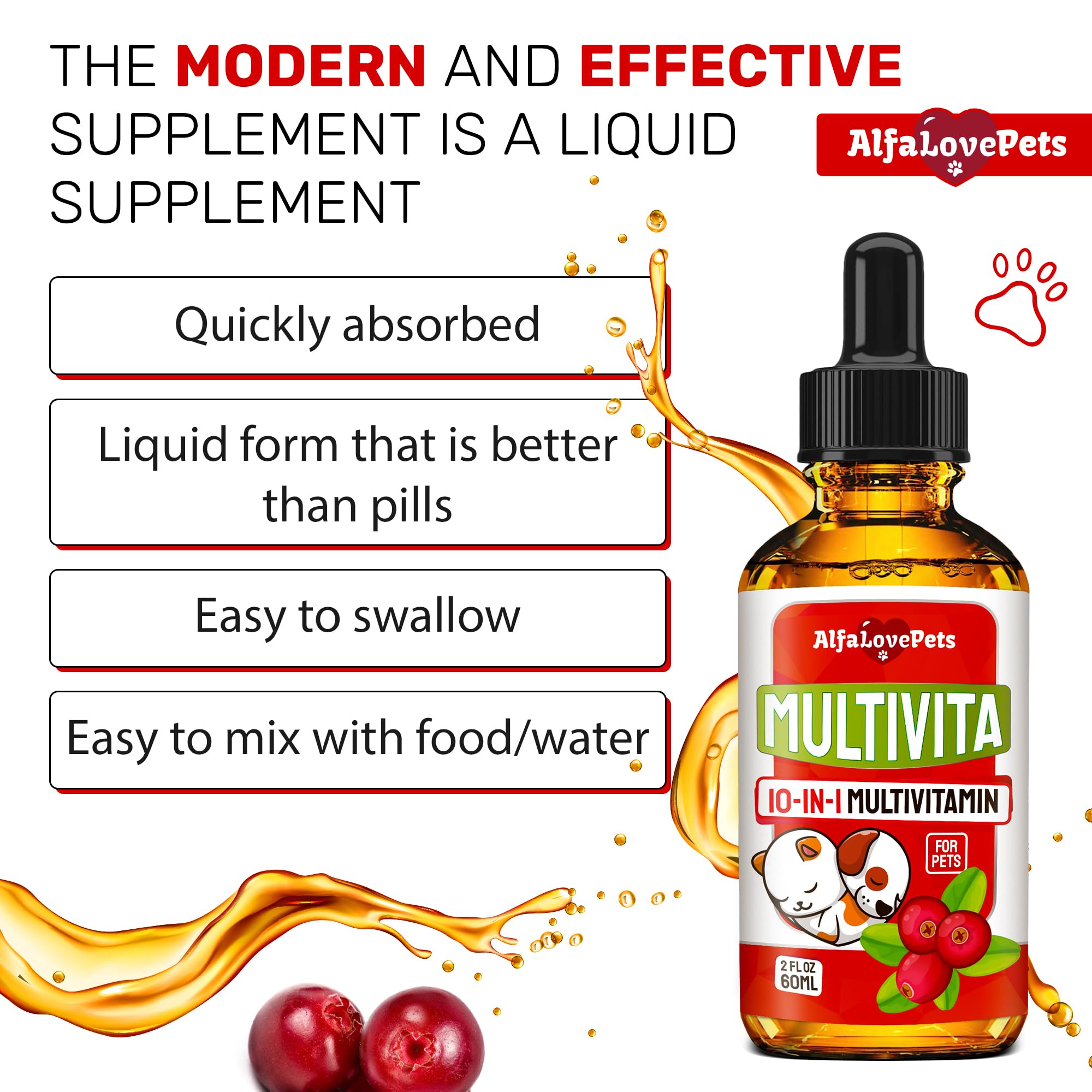 Alfa Love Pets chat d'intérieur acceptant le complément liquide pour bien-être quotidien