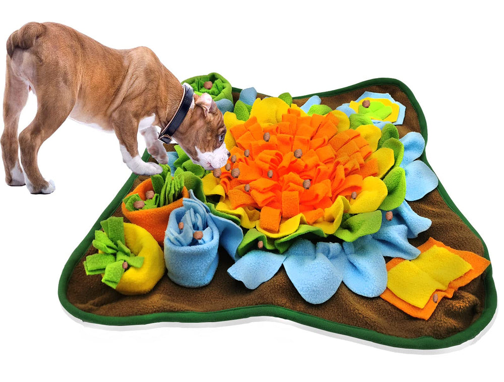 Alibuy tapis snuffle vue avant montrant plis et zones de cache pour stimuler le flair