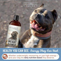 All American Canine gros plan étiquette précisant ingrédients naturels et dosage