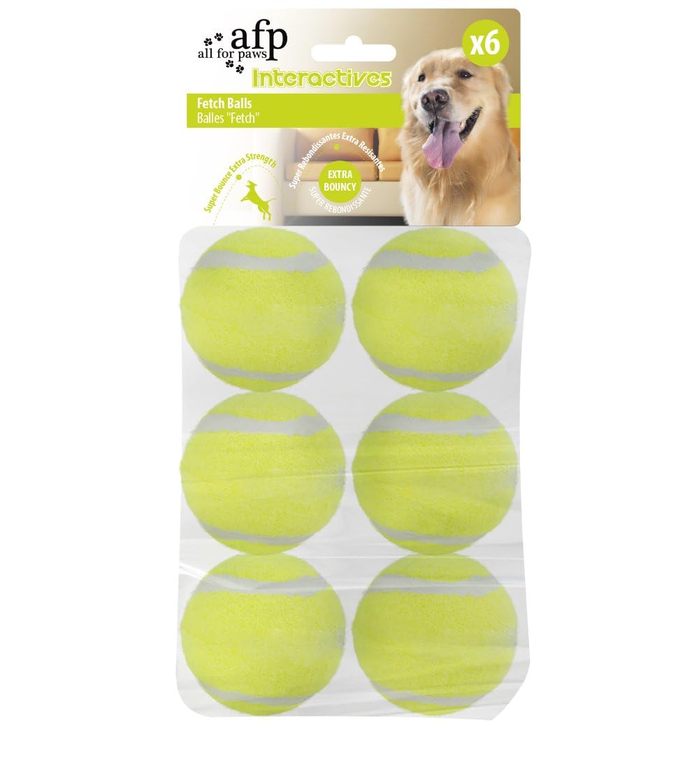 ALL FOR PAWS face du paquet montrant 6 balles, pratique pour remplacements rapides