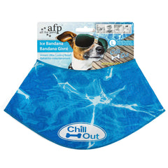 ALL FOR PAWS bandana avant bleu glace montrant design rafraîchissant et confort