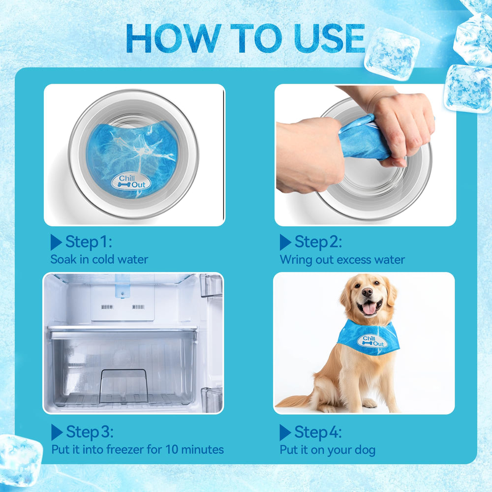 ALL FOR PAWS bandana imbibée d'eau prête à activer pour un refroidissement rapide