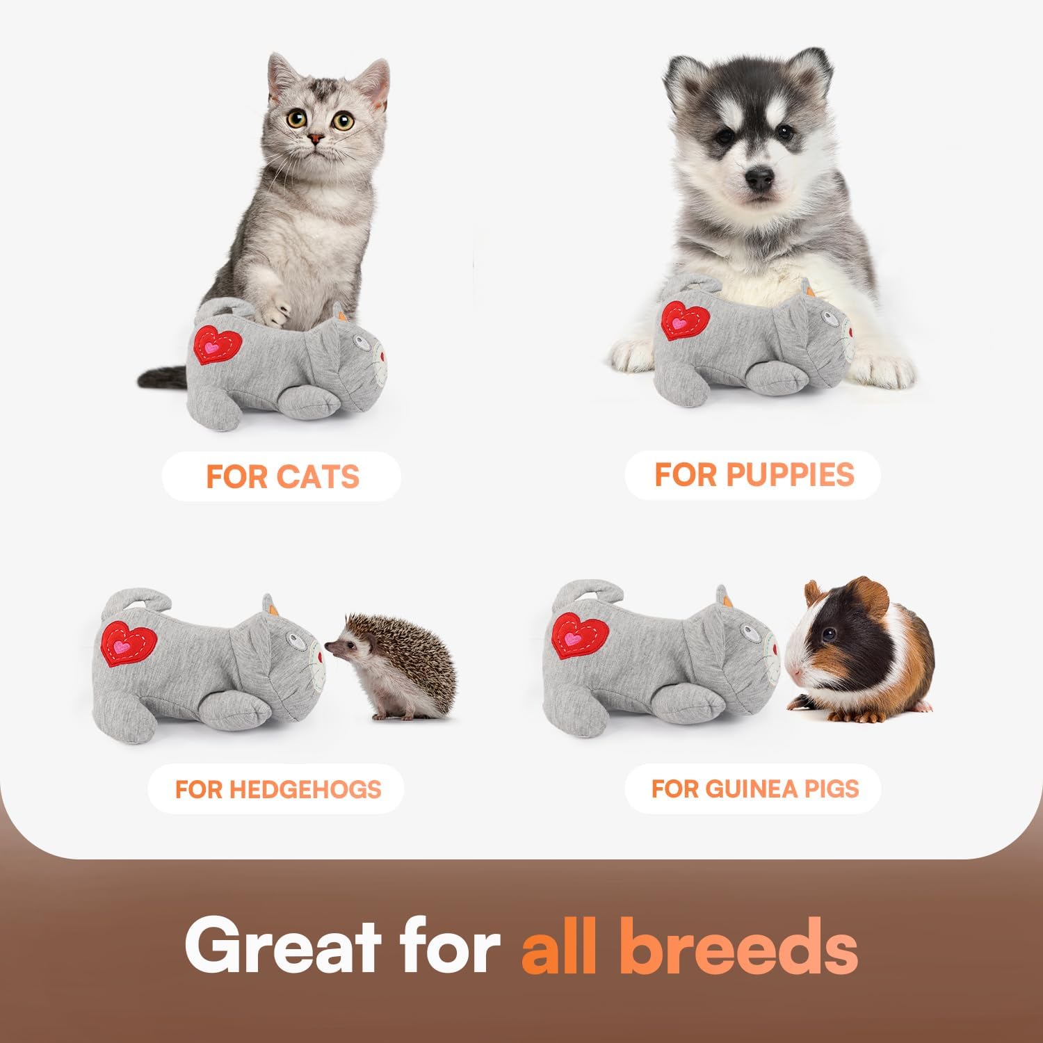 ALL FOR PAWS peluche en usage avec chat favorise détente immédiate