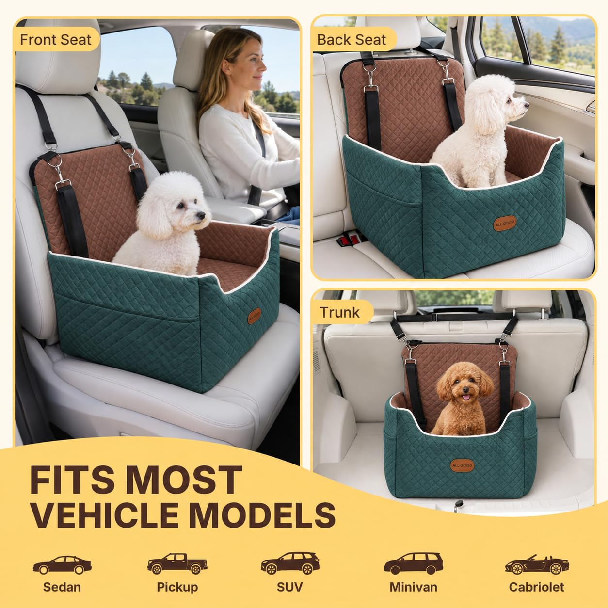 ALL GOOD PET SUPPLIES siège fixé en voiture pour conduite plus sûre
