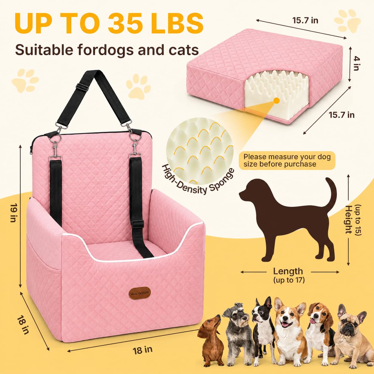 ALL GOOD PET SUPPLIES housse douce côté peluche garde chaleur et confort