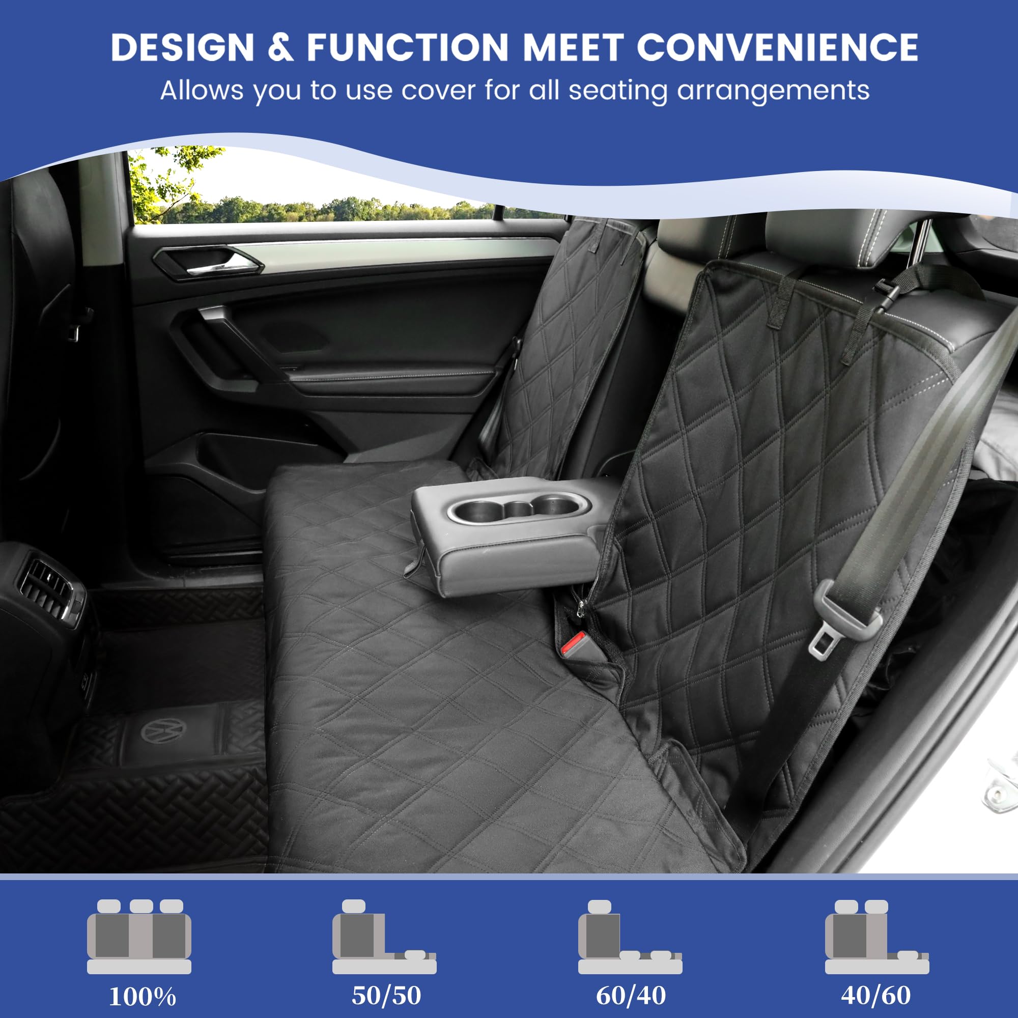 ALLANSING accès aux ceintures et porte‑gobelets sans retirer la housse