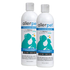 Allerpet flacon 12 oz vue avant montrant l'étiquette et l'usage facile, pour pelage adouci
