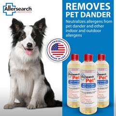 Allersearch shampoing appliqué sur chien en bain pour réduire les squames