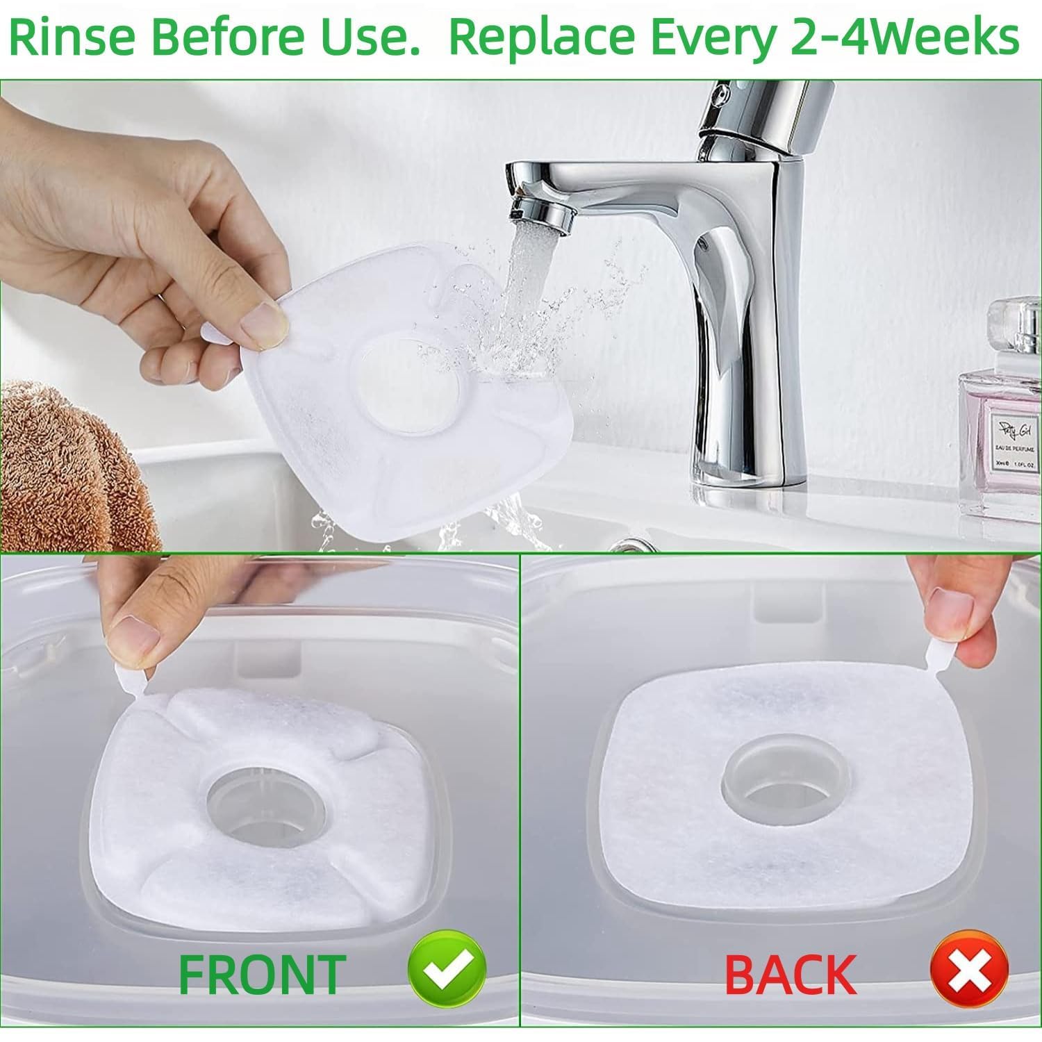 Allxin filtre installé dans fontaine eau plus claire pour animaux