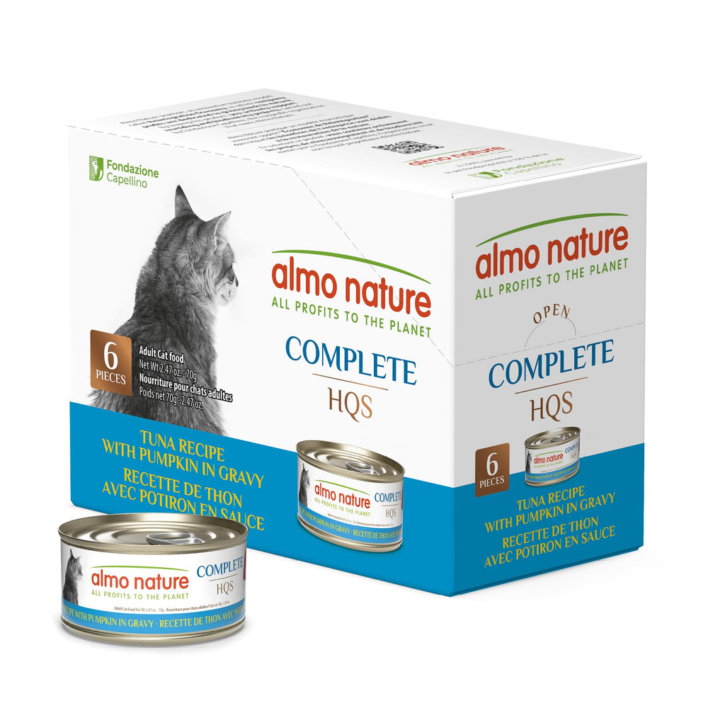 almo nature face de la boîte montrant étiquette claire et qualité HQS