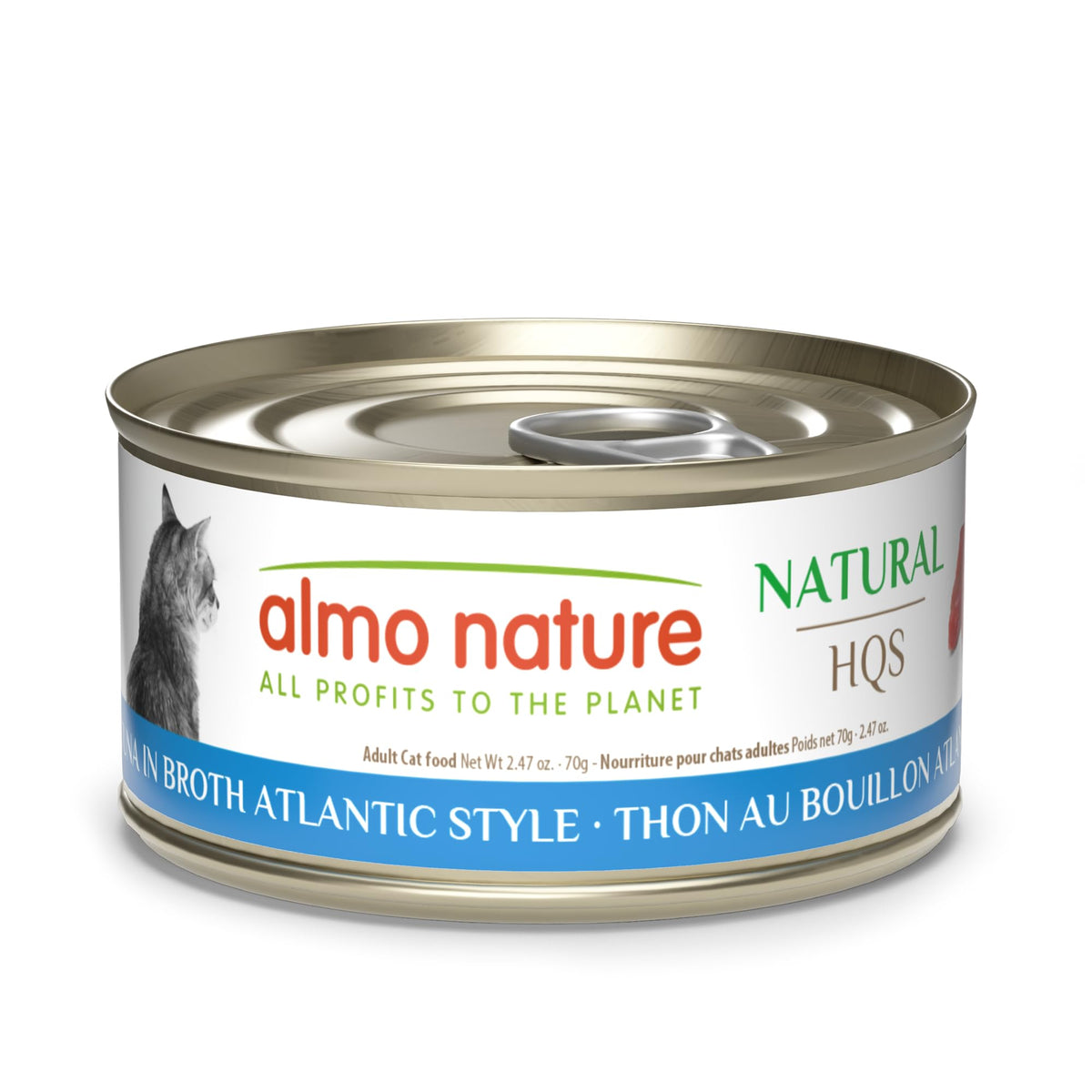 almo nature emballage avant montrant la boîte et bénéfice qualité HQS