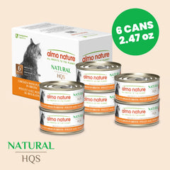 almo nature contenu ouvert montrant morceaux de poulet appétissants