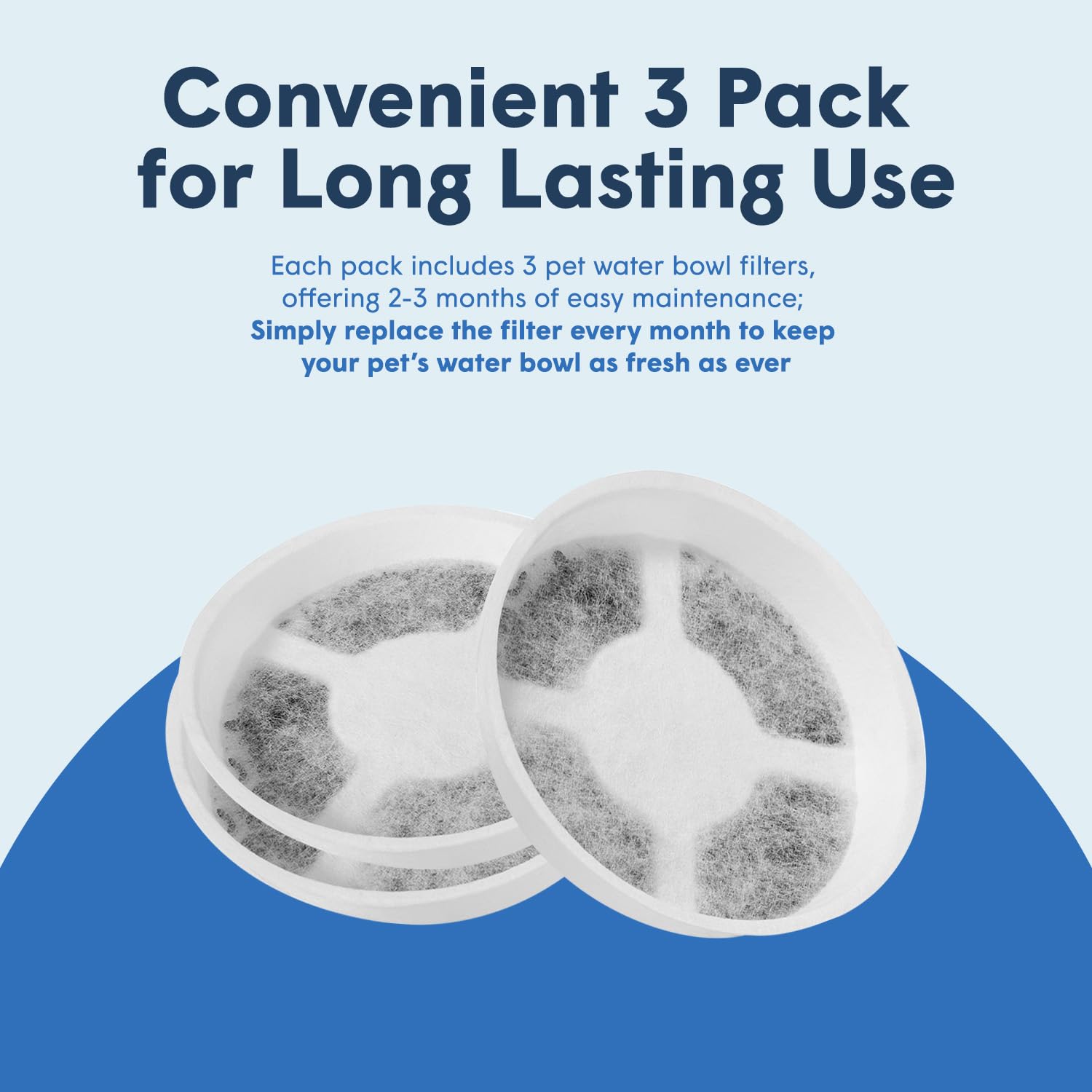 Always Full® détail des fibres de coton retenant particules pour eau plus limpide